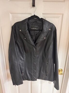 Northern Reflections Black Leather Motorcycle Jacket